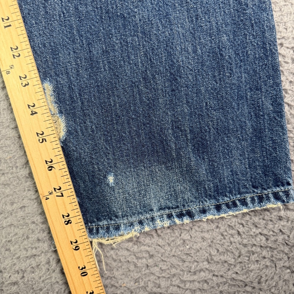 Polo Ralph Lauren Vintage 67 Distressed Jeans Mens 34x29 Blue Denim Washed - Picture 11 of 13